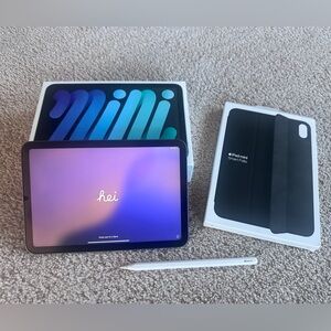 Apple iPad mini 6th gen WiFi 64GB bundle w folio, pencil and Paperlike screen